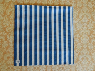 Ubrousek na decoupage – modré pruhy  33 x 33 cm